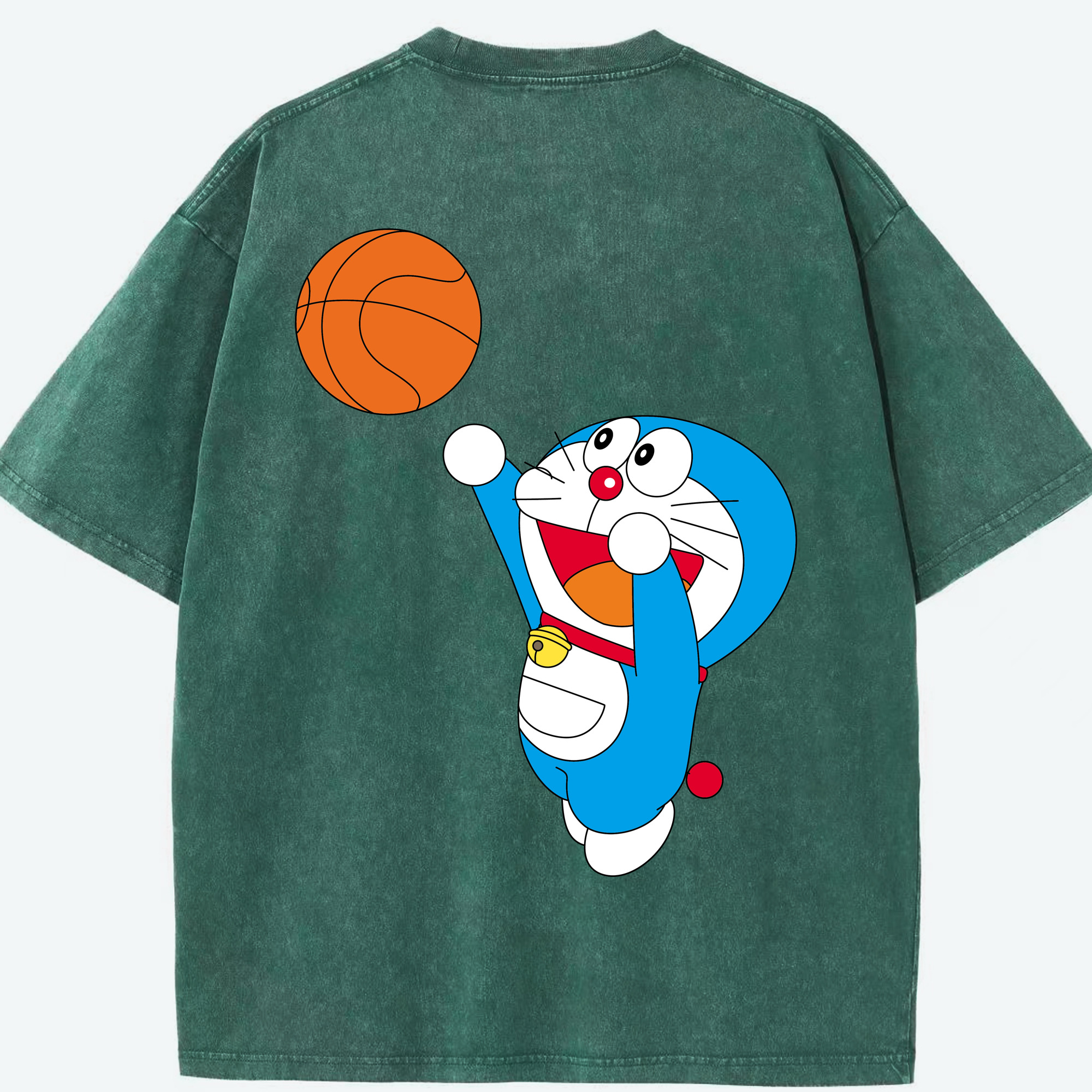（画像用） ドラえもん Doraemon 綿100% ヴィンテージ風 半袖Tシャツ（背面プリント）